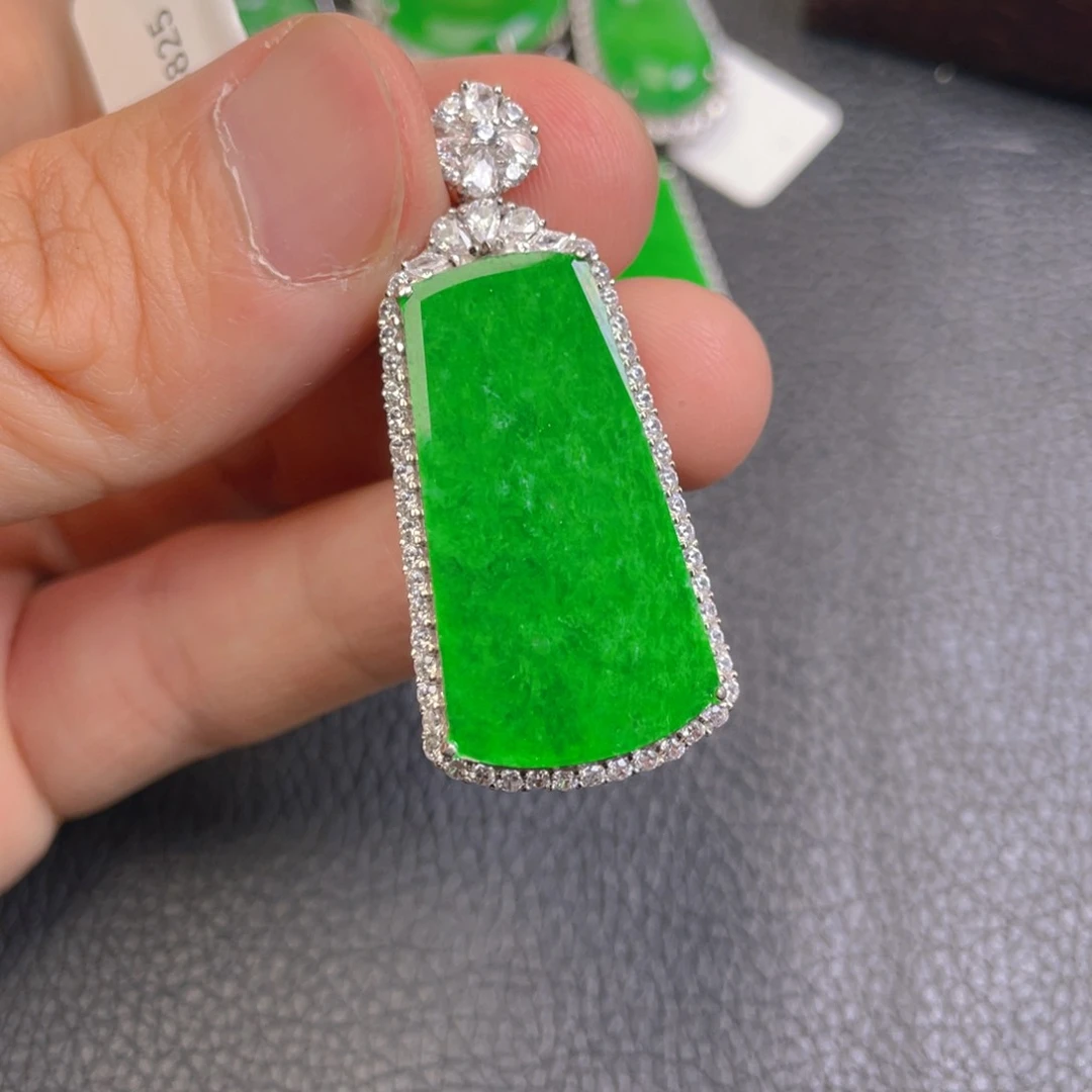 翡翠银S925镶嵌吊坠(不含链)