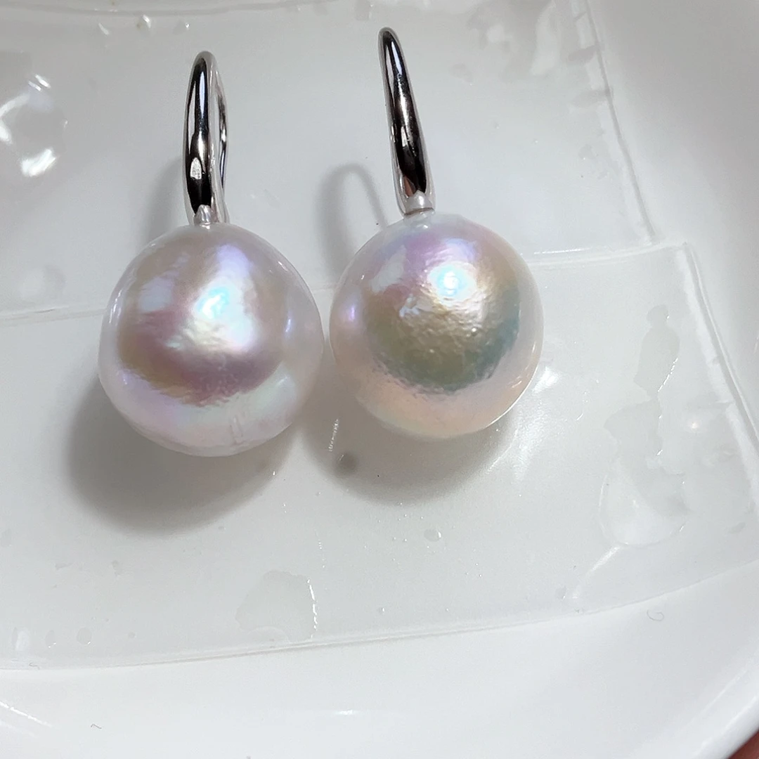 淡水珍珠耳饰银S925镶嵌