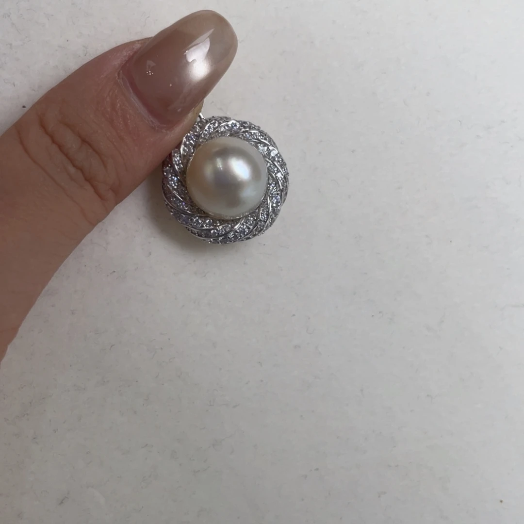 银S925镶嵌吊坠(不含链)海水珍珠