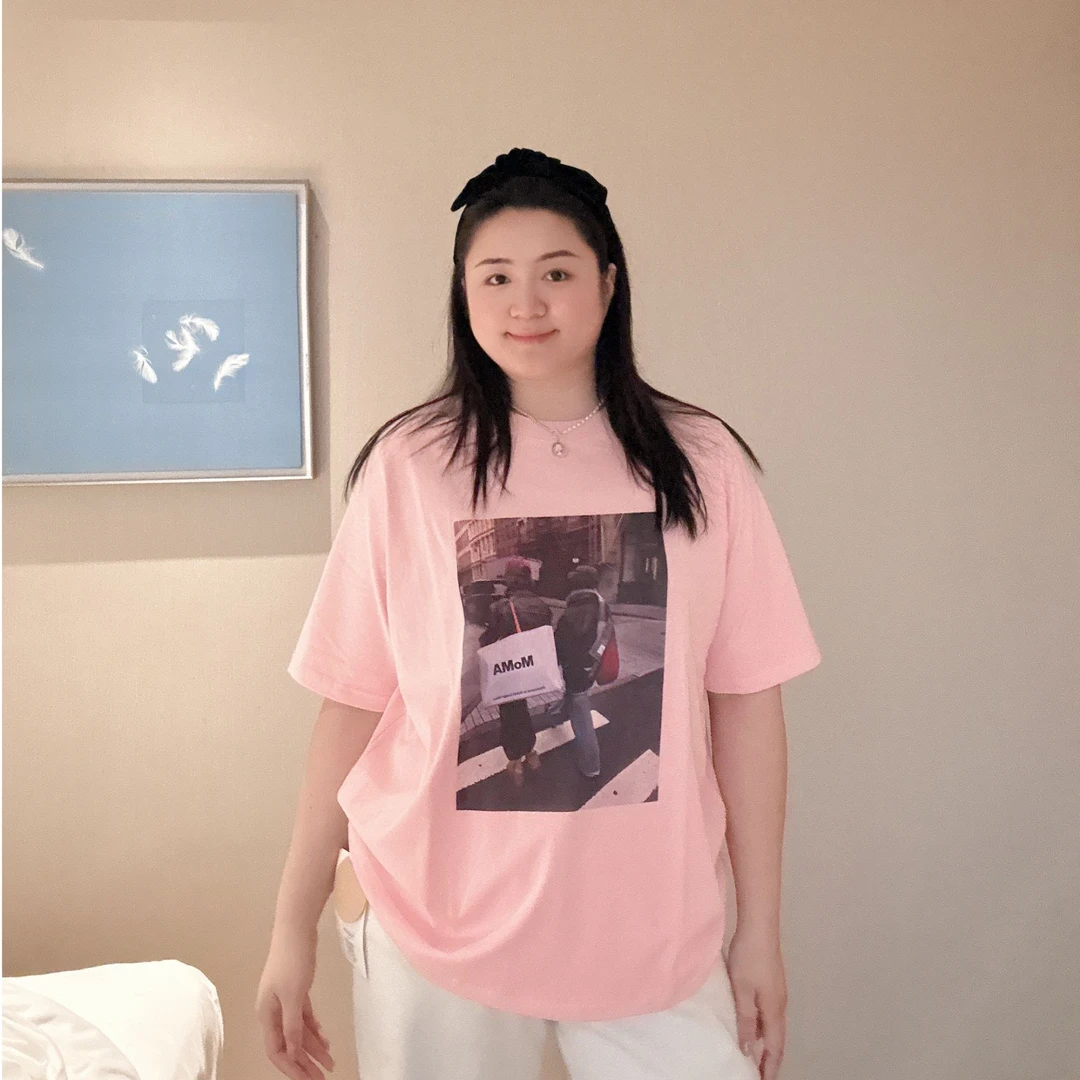 TAOJIA FAMILY 新款（潮流）休闲百搭情侣半袖宽松印花圆领WR1532