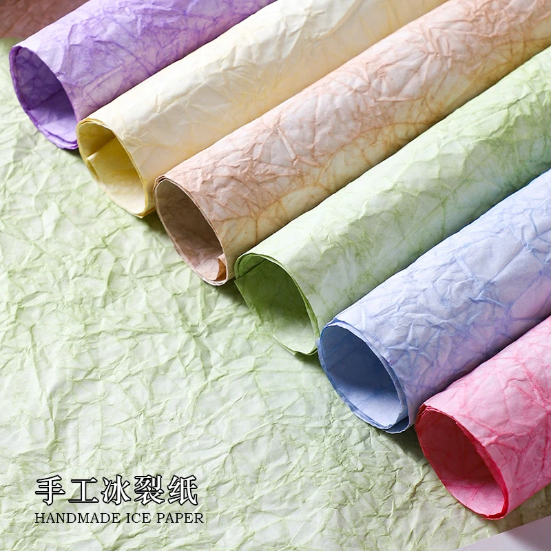 【花约】手工冰裂纹理纸鲜花花束包花纸diy花店包装材料高级感