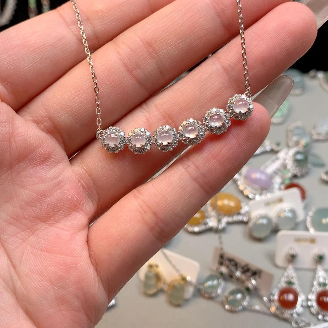 翡翠银S925镶嵌颈饰项链