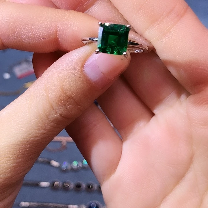 透辉石戒指银S925镶嵌