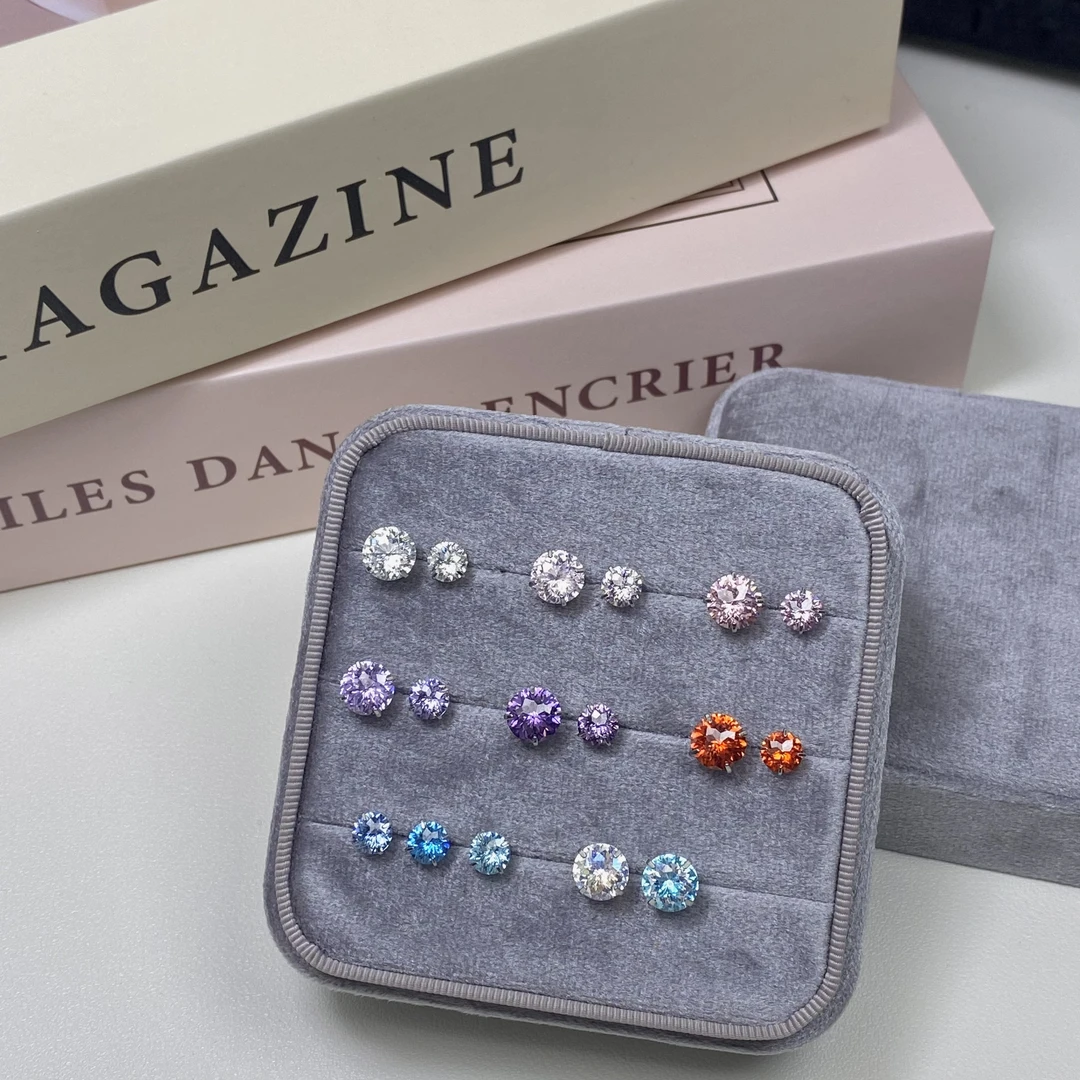 钛钢锆石耳饰 将军切 满天星爆闪高品锆石 钛钢耳钉 超美超闪~