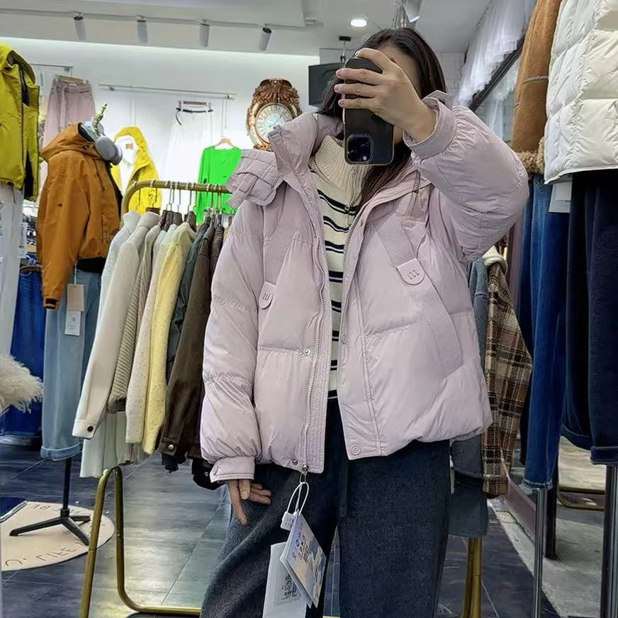 冬季新品加厚连帽减龄设计感高档品质百搭羽绒服棉衣棉服保暖女潮