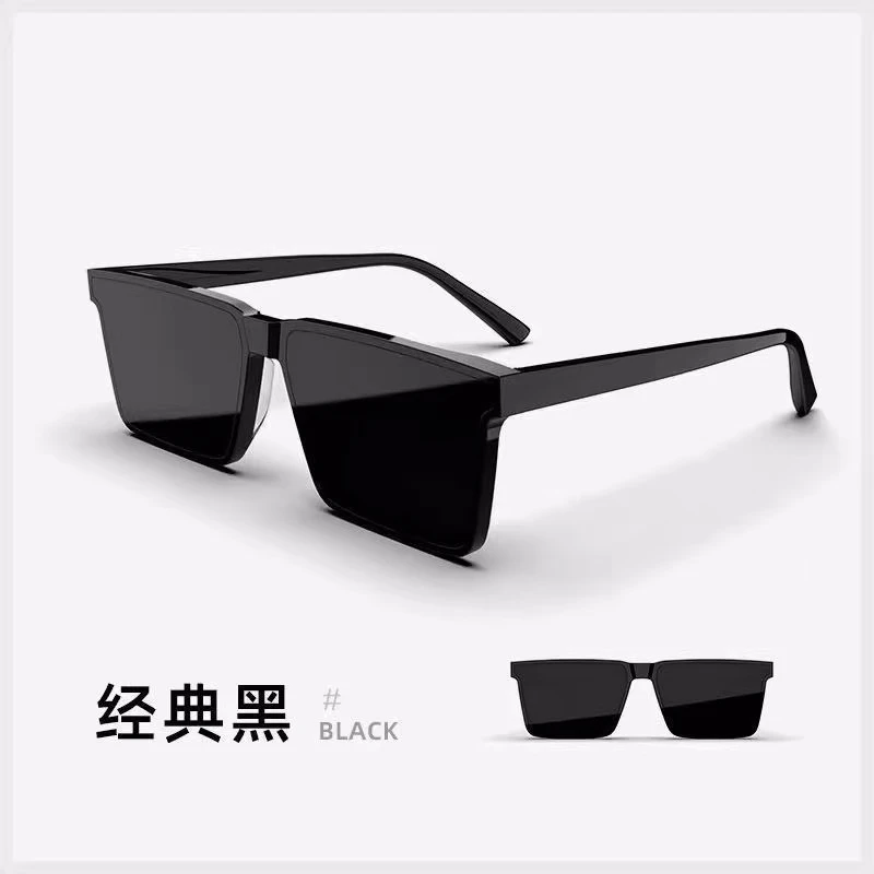 高颜值时尚方形防风太阳镜防紫外线护目开车钓鱼遮阳护目偏光墨镜