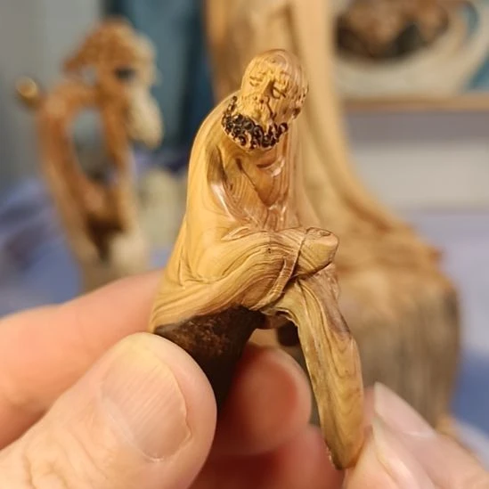 柏木（崖柏）太行崖柏达摩手把件