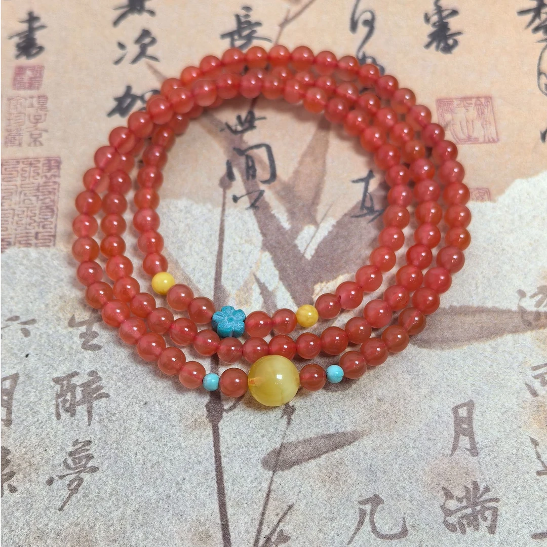 【蜜语】原矿天然 保山冰红三圈设计款5mm+