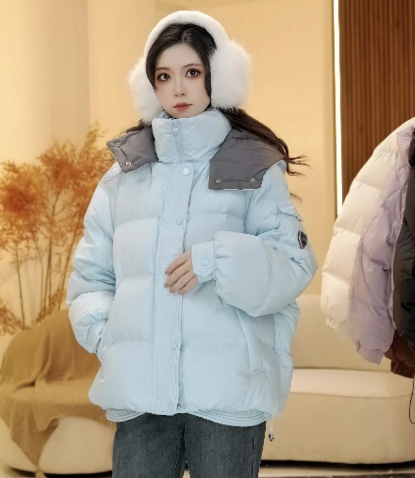 2024年新款女款冬季爆款羽绒服显瘦短款时尚休闲连帽宽松加厚韩版