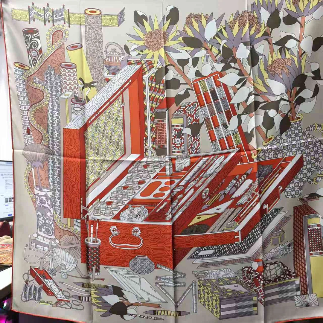 99新 Hermes/爱马仕 海囤J/爱马仕丝巾/87*87/my50862