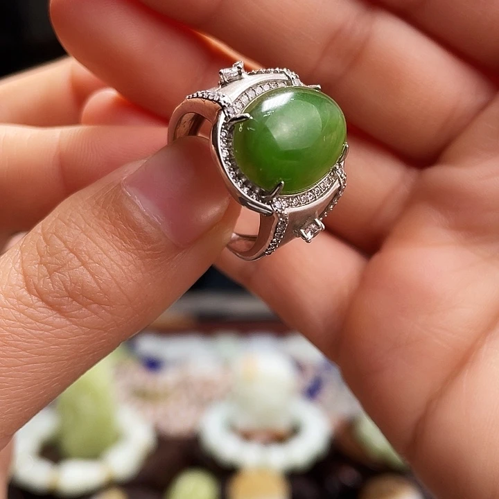 和田玉挂件银S925镶嵌定制发货