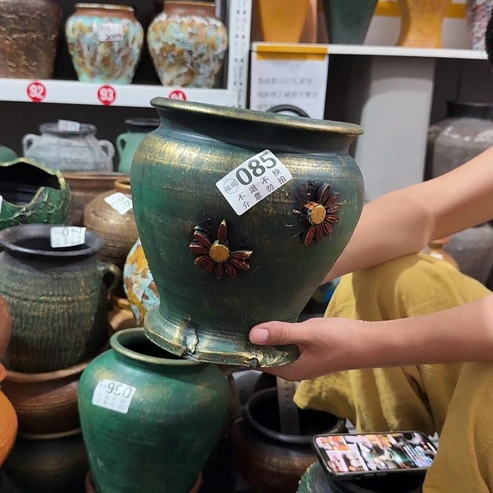 瑕疵金绿鱼尾花085高度20口径17