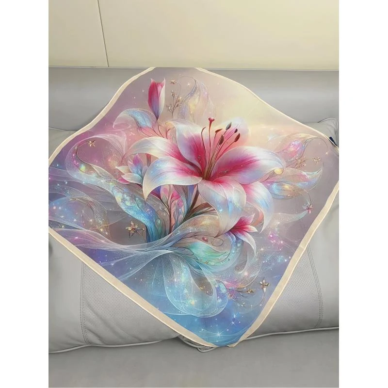 025  薯莨纱 70*70方巾丝巾时尚百搭韩版大方丝巾气质