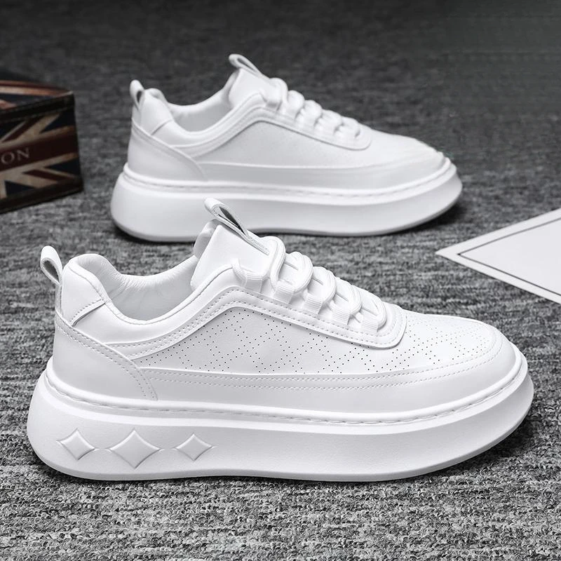 男鞋2024厚底高级小白鞋男士白色休闲运动板鞋秋季款爆款
