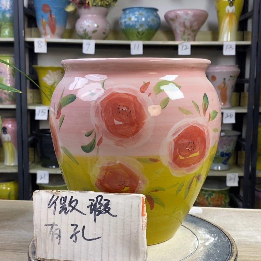 景德镇手工手绘陶瓷花盆