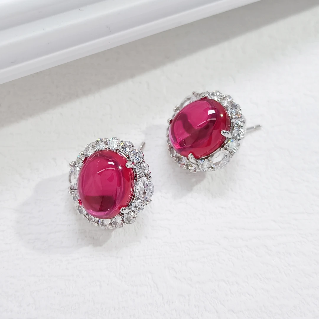 铜合金合成锆石耳饰 FXLM-52075 耳饰百搭时尚轻奢气质小众