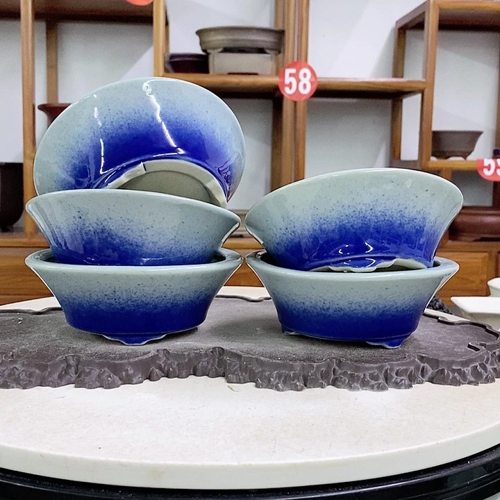 紫砂花盆瑕疵盆口走形白点5.5-15。