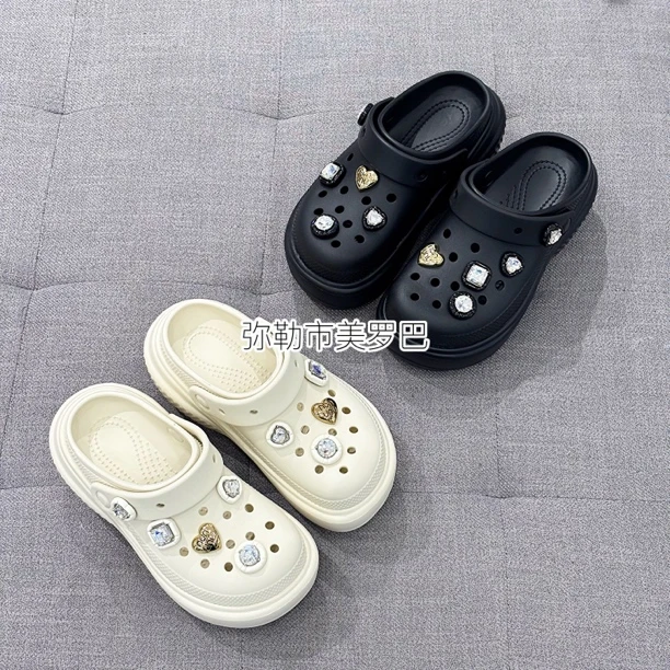 2025夏季新款全网爆火发泡超轻洞洞鞋厚底沙滩鞋