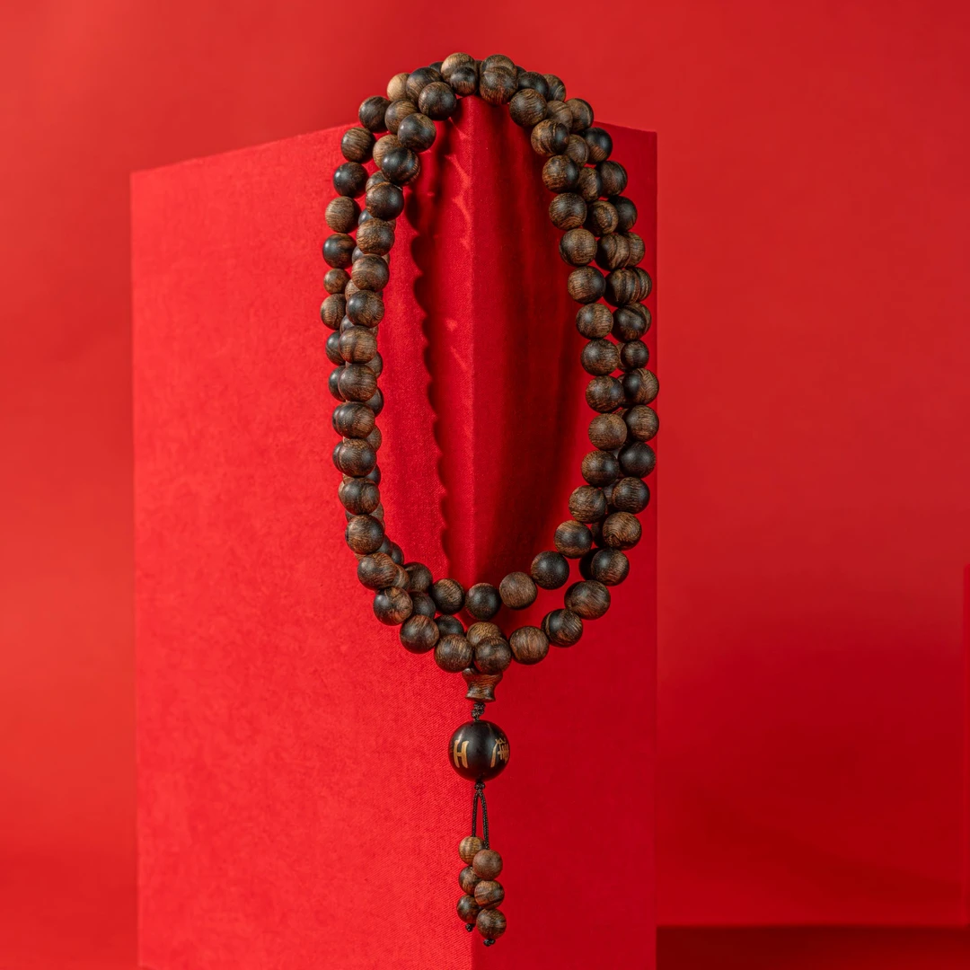 沉香【金标款】越南芽庄雷击樱子瘤疤老白奇0.8*108多圈典藏款