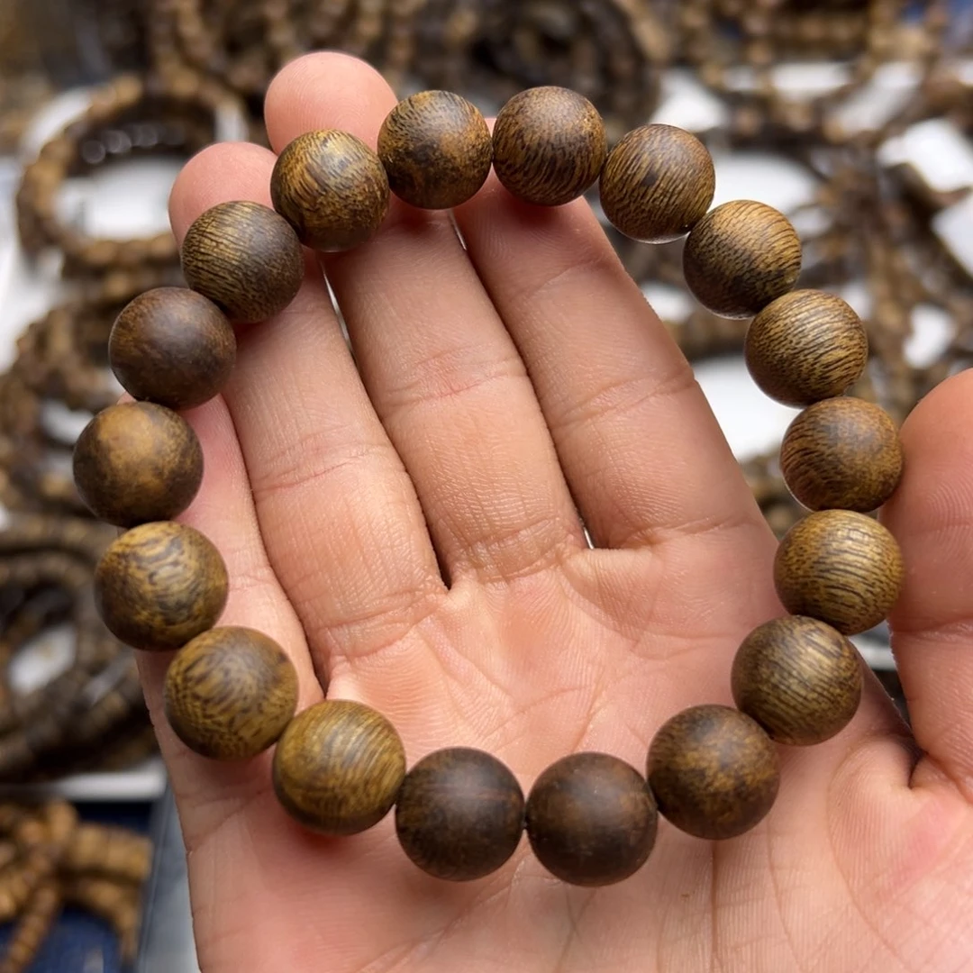 手串沉香金沙叶九分沉1.2/11克➕圆珠单圈