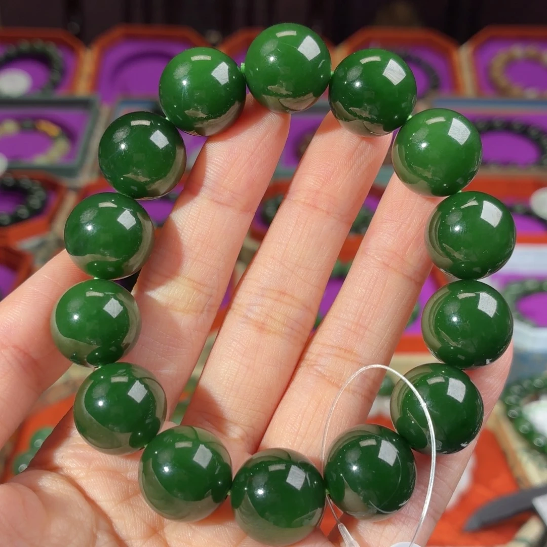 三***源和田玉（碧玉）未镶嵌手串