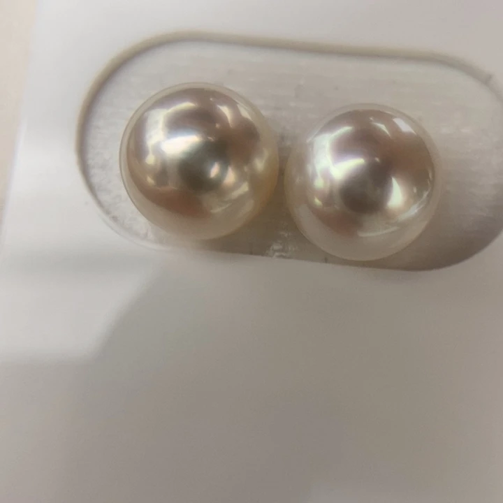 未镶嵌裸珠海水珍珠9.3mm正圆澳白极强光对珠
