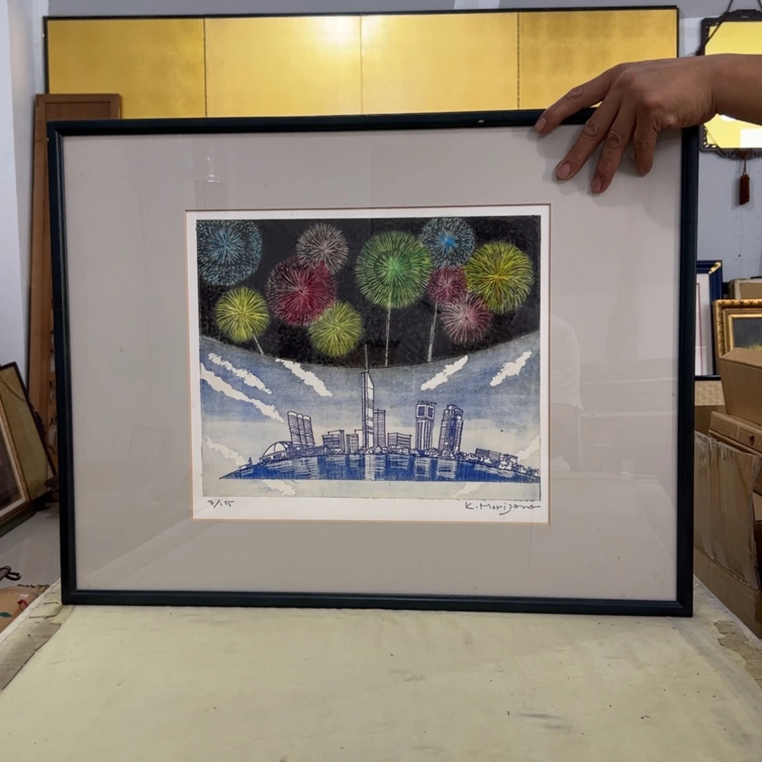 豆***芽绘画屏风框画茶空间设计