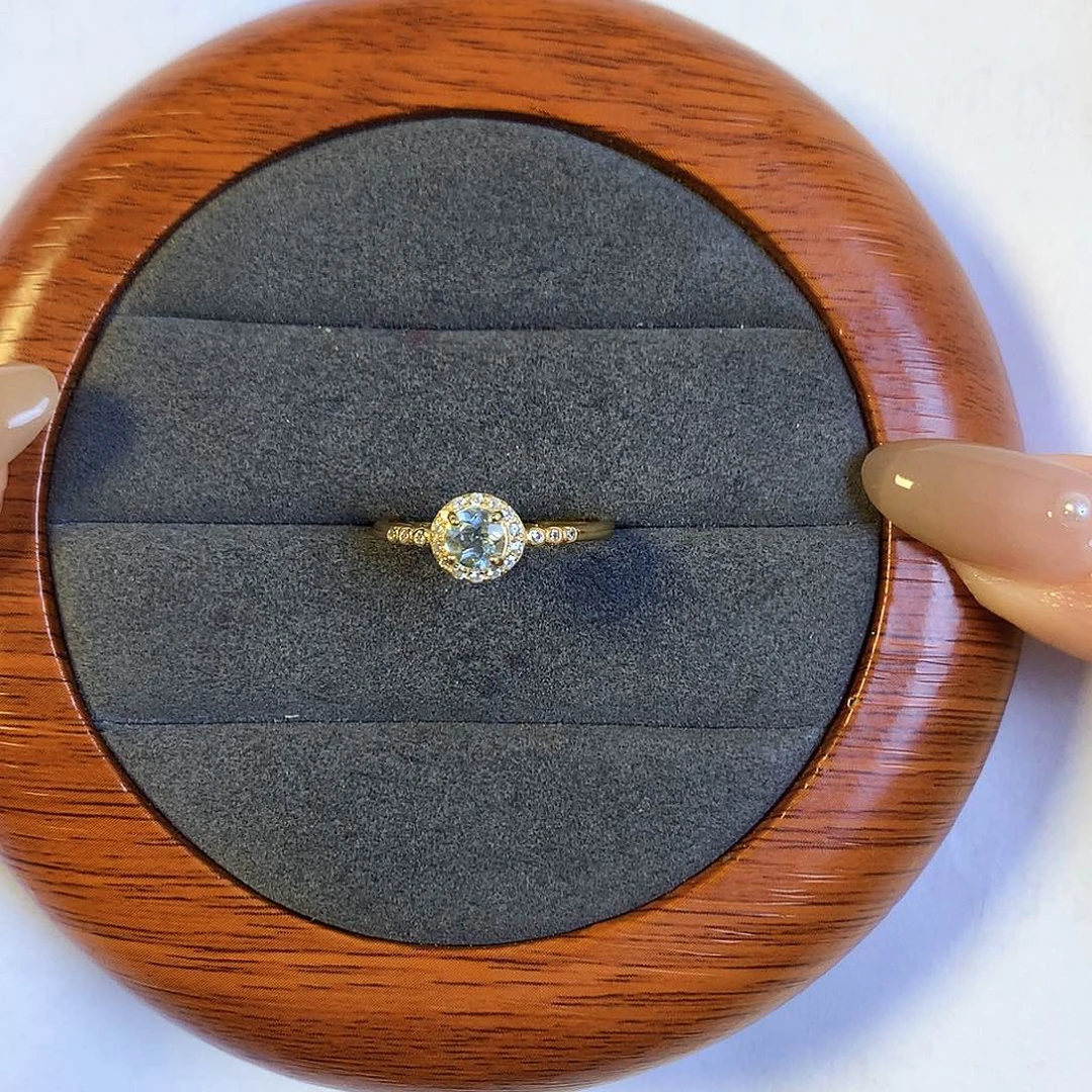 海蓝宝石戒圈银S925镶嵌