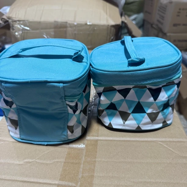 个别微微瑕！14*13.5cm 手提牛津布铝箔圆形冰包保温包！