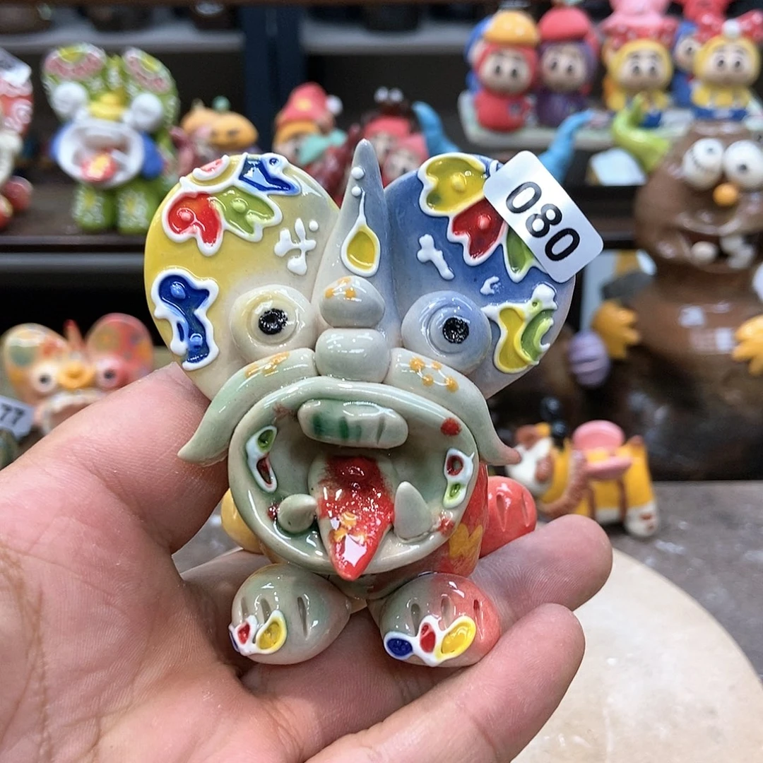 摆件直播间手工抽象陶瓷摆件080