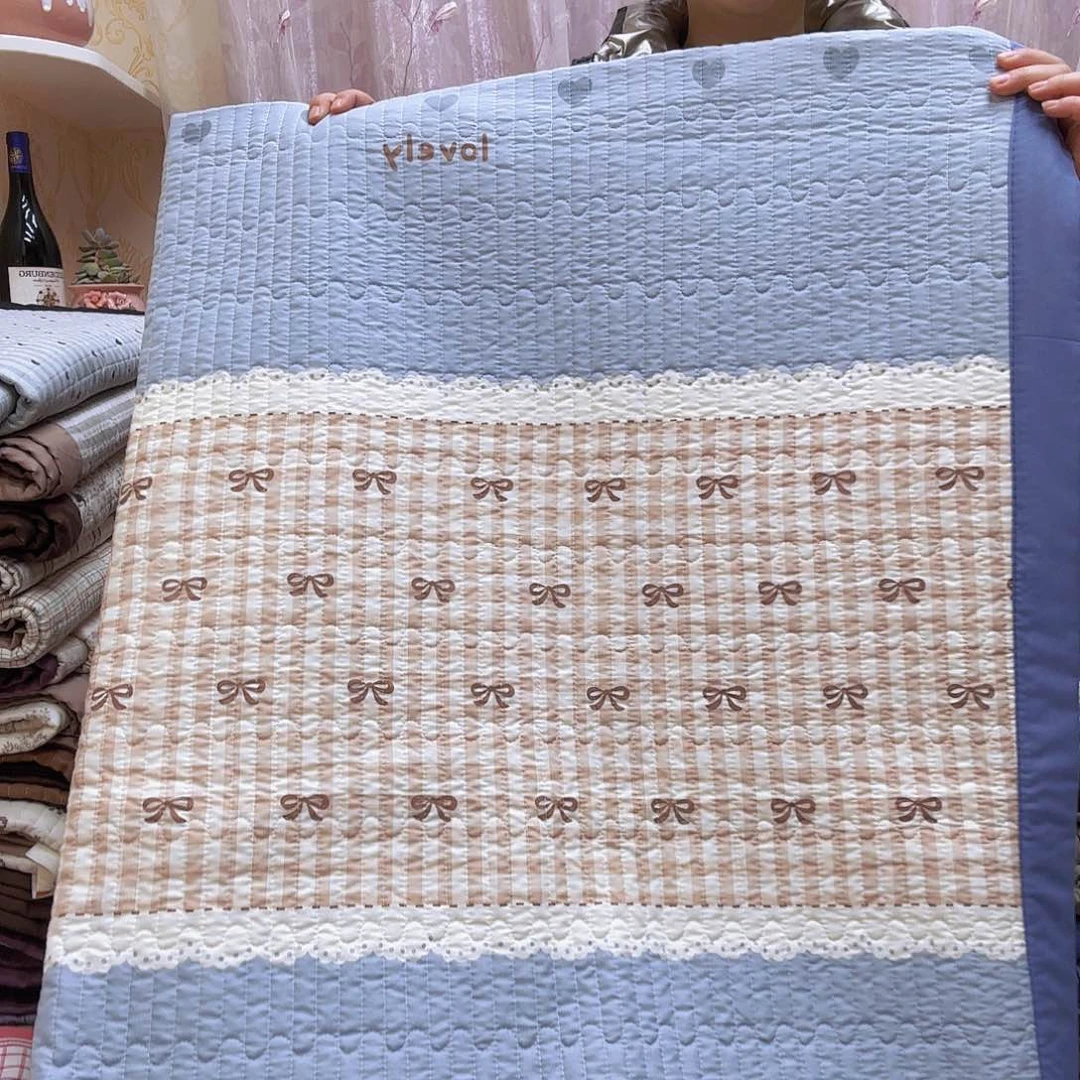 水洗布孤品微瑕1.4米×2.2米蓝色大条纹