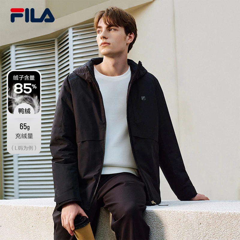 Fila/斐乐男士秋冬新款高蓬松轻便商务保暖连帽羽绒服F11M543903F