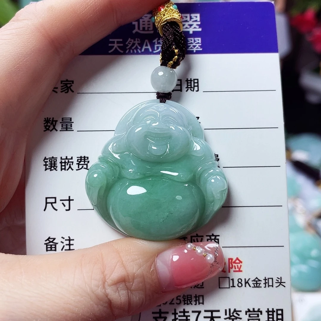 翡翠未镶嵌颈饰佛公33