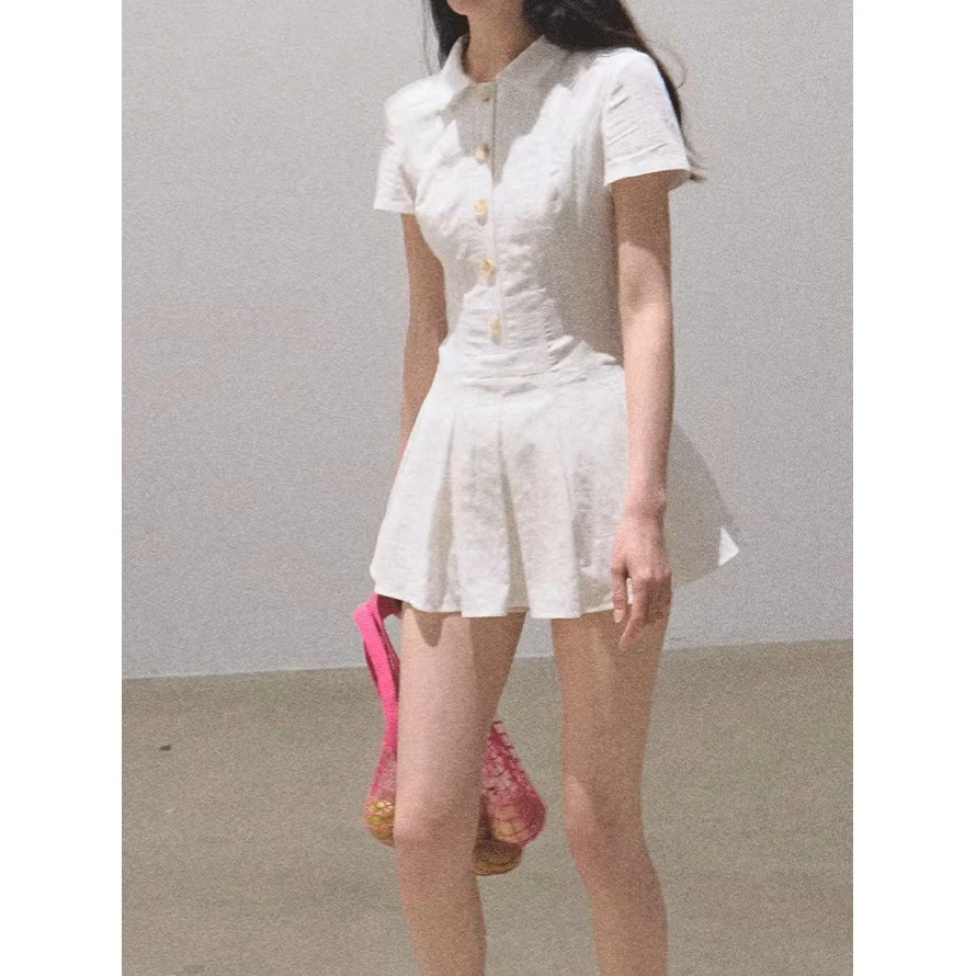 OAKMO/"风像个少女"全棉学院风竖纹肌理感衬衫连衣裙女大学生睡衣