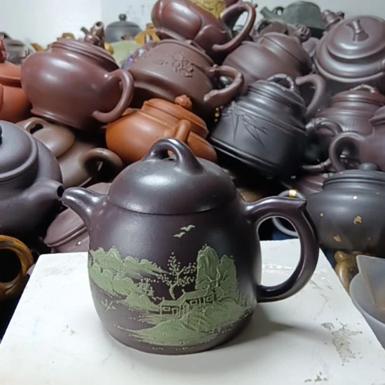 茶壶紫砂宜兴原矿紫罗兰柴烧手工300cc紫砂壶