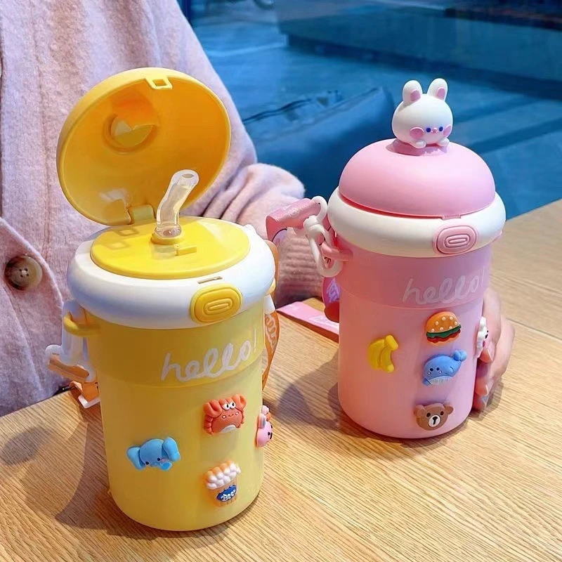 【店铺新品福利】网红高颜值卡通女生背带水杯可爱吸管杯学生杯