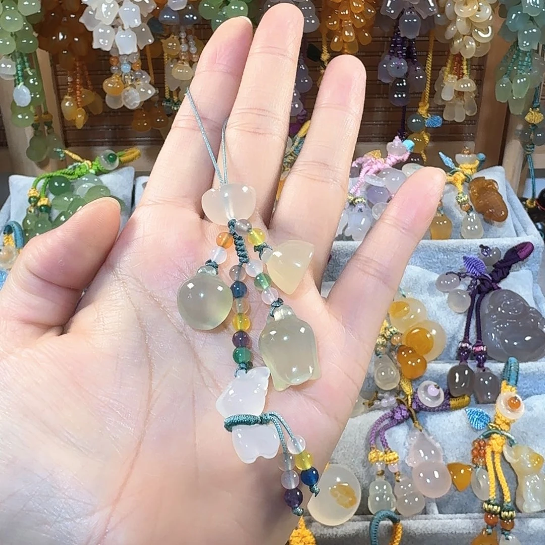 玛瑙/玉髓手机挂件未镶嵌