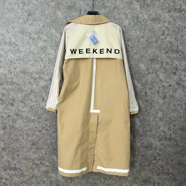 95新 MaxMara maxmara卡其色字母风衣