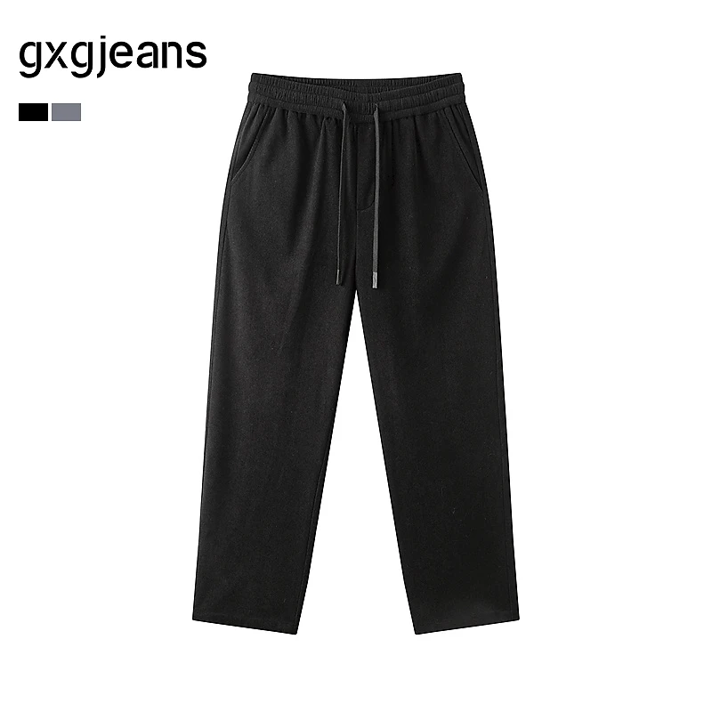 gxgjeans25春休闲长裤宽松通勤直筒显瘦长裤#J25D021014