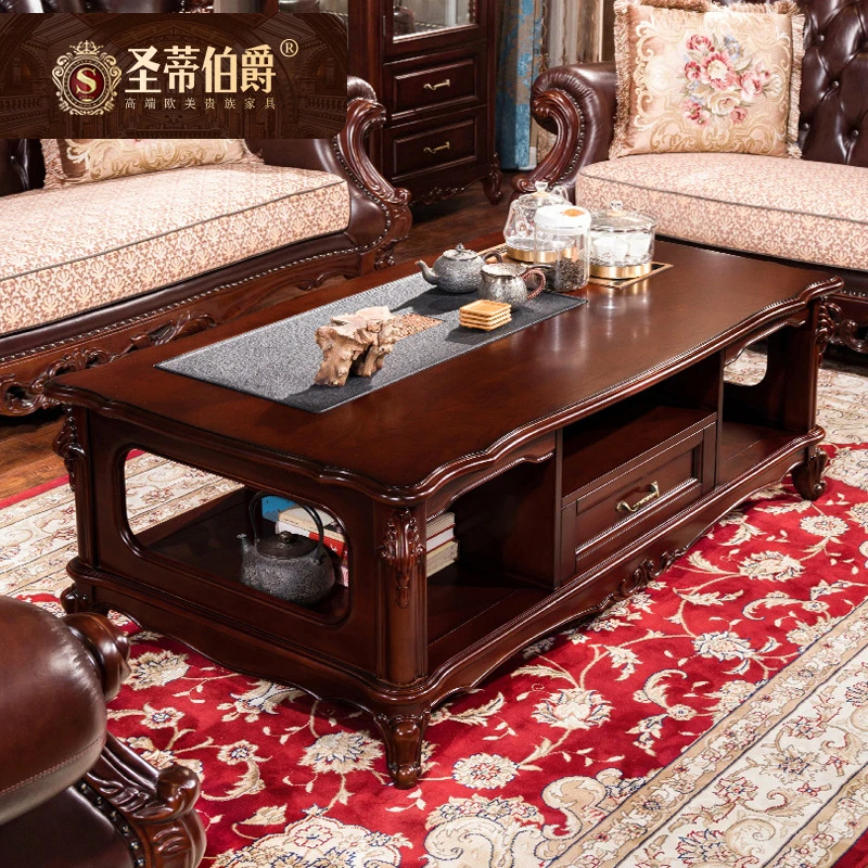 美式全实木茶几办公茶台一体泡茶桌家用多功能智能带烧水壶茶桌