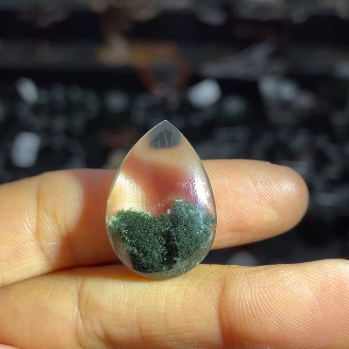 未镶嵌水晶颈饰绿幽灵水滴定制
