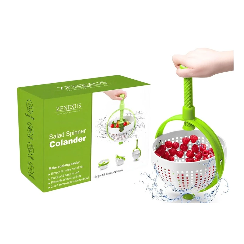 准新品  Zenexus果蔬沥水篮 多用途蔬菜洗涤篮 可折叠旋转排水篮