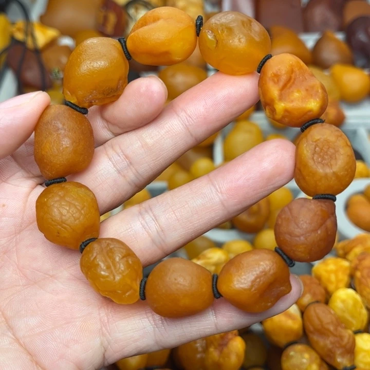 琥珀未镶嵌手串天然蜜蜡手串