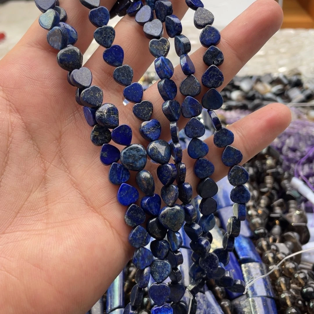 玛瑙/玉髓合金珠宝半成品一条装卡6mm青金爱心