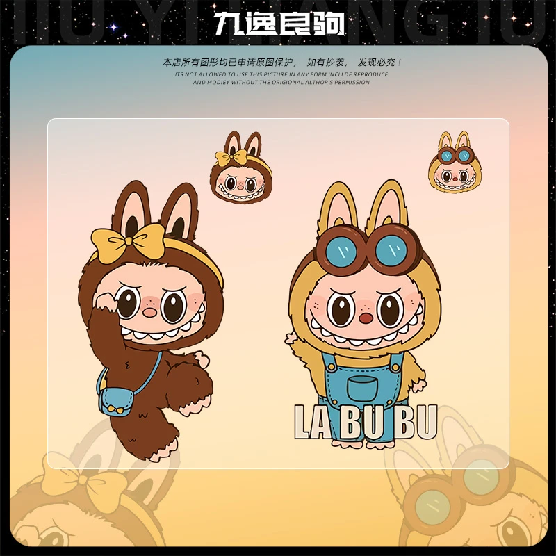 LABUBU汽车车贴卡通可爱防水车身贴纸后车窗装饰贴划痕遮挡贴画