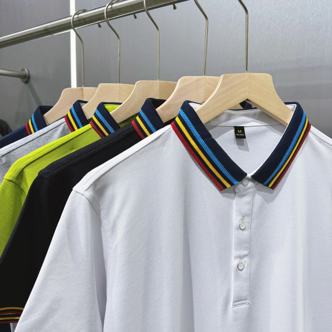 修身短袖宽松标准拼色半袖透气男休闲polo衫男POLO衫高质量-0011