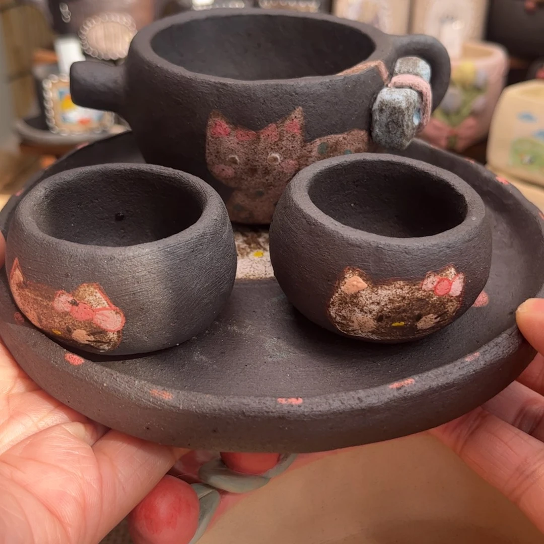 红陶茶壶一套472现货