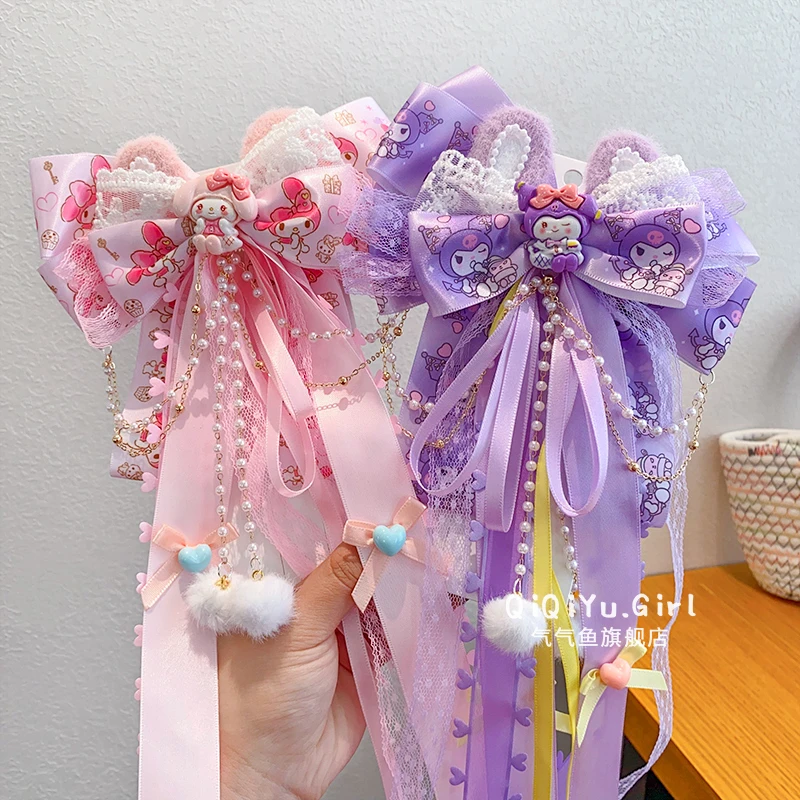 儿童美乐蒂后脑勺发夹女童2025新款宝宝头饰眉心链女孩可爱额头链