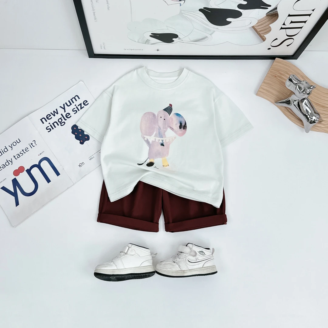 儿童套装夏季2025新款男童短袖两件套洋气潮 WG28301悠悠童话童装