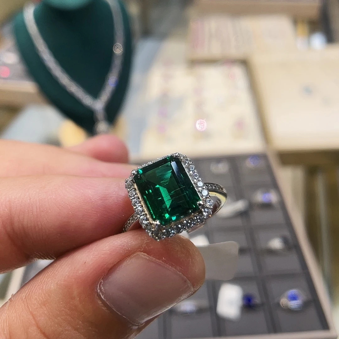 925银培育宝石实心s925银镶嵌